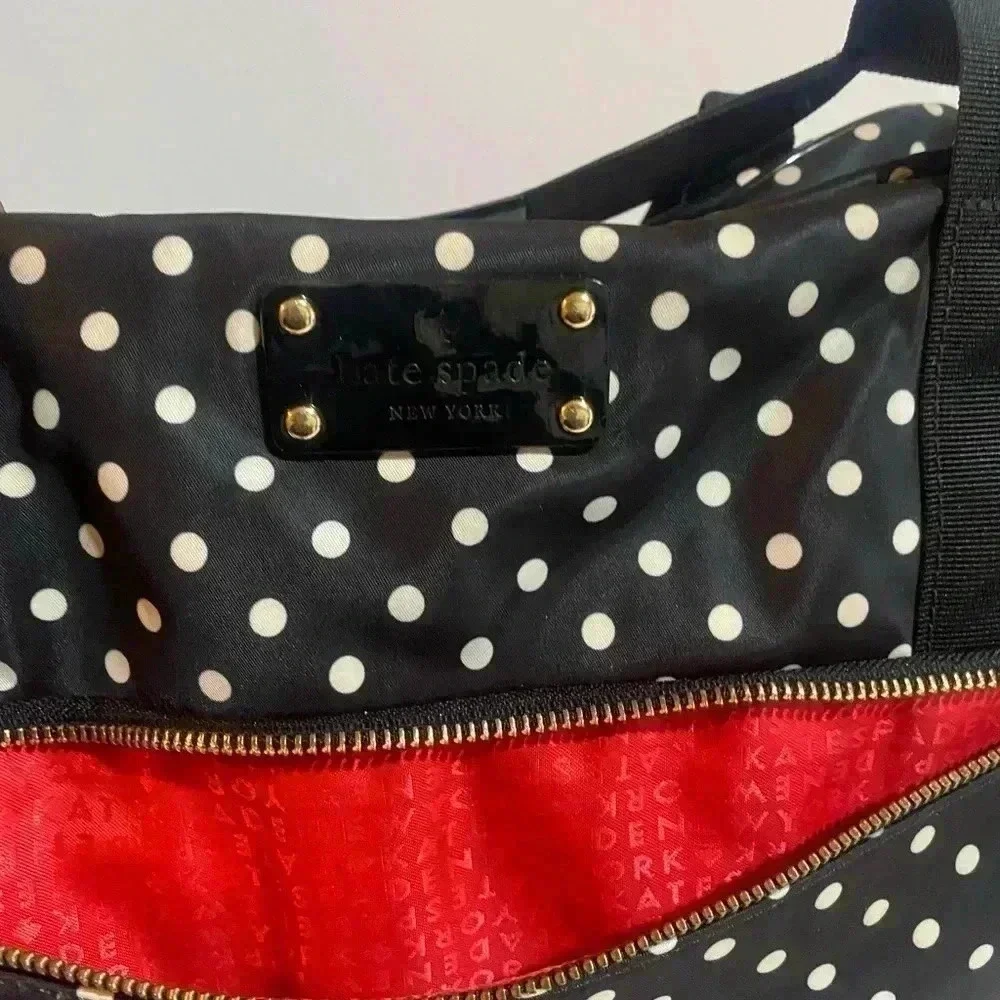 Kate spade polkadot nylon satchel handbag